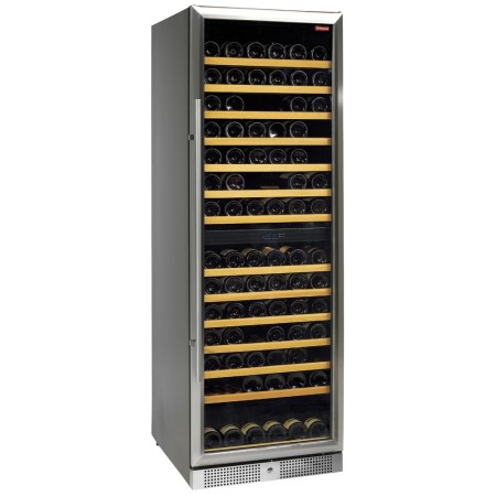 Vitrine cave a vins, ventilée, porte en acier inox,2 T°, BLACK