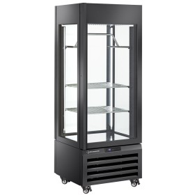Vitrine "FULL vitrée" 440 Lt., 2 étagères & barre à viande, ventilée