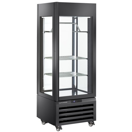 Vitrine "FULL vitrée" 440 Lt., 2 étagères & barre à viande, ventilée