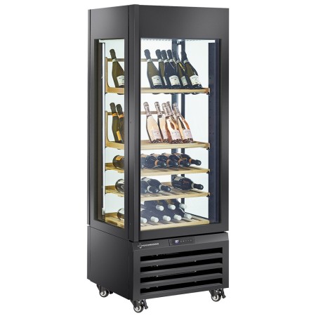Vitrine "FULL vitrée" 440 Lt., 1 niveau + 4 étagères, ventilée - WINE