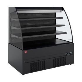 Meuble semi-mural réfrigéré, libre-service, ouvert, avec rideau - FULL BLACK